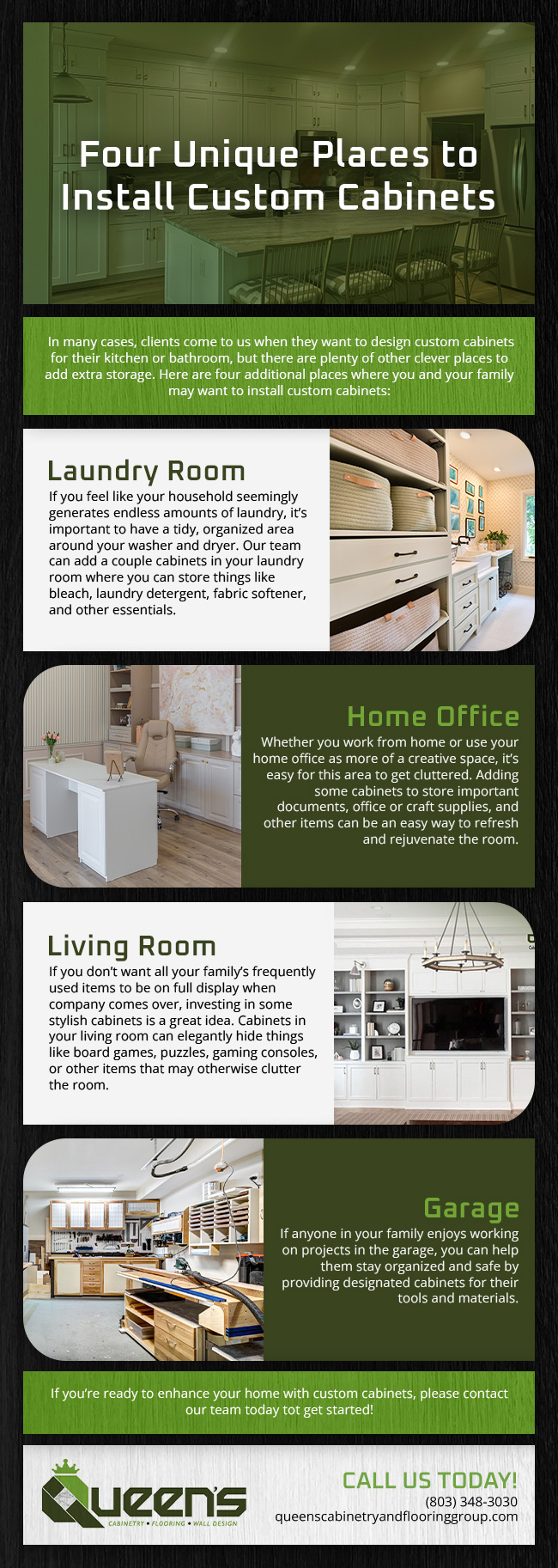 Four Unique Places to Install Custom Cabinets [infographic]